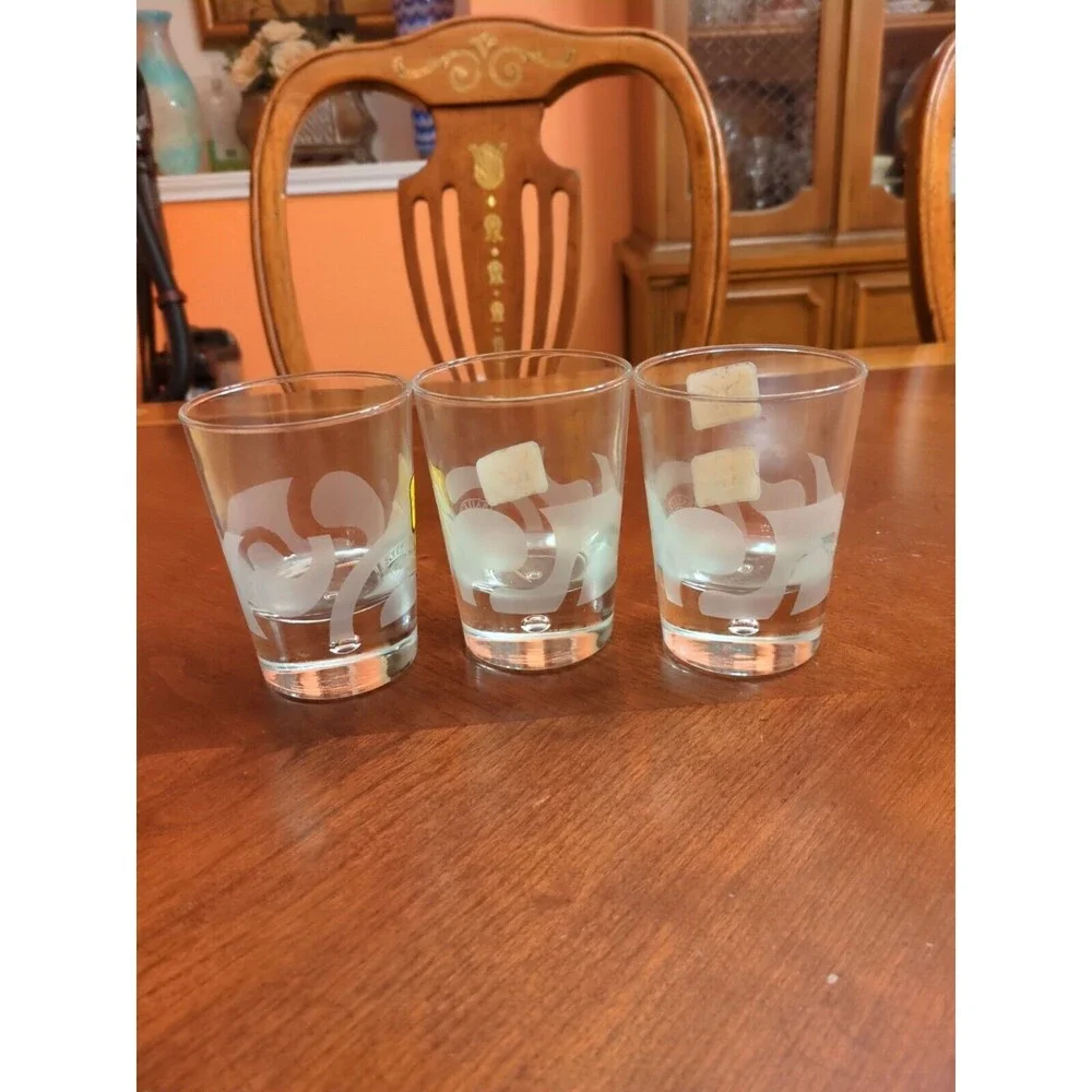 Baileys Irish Cream Weighted Bottom Cocktail Glasses Etched Swirls Set of 3